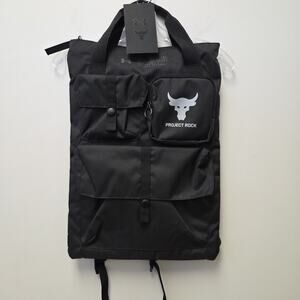 Under Armour UA Project Rock Gym 19L Bag Sack Backpack Black 1381925-001